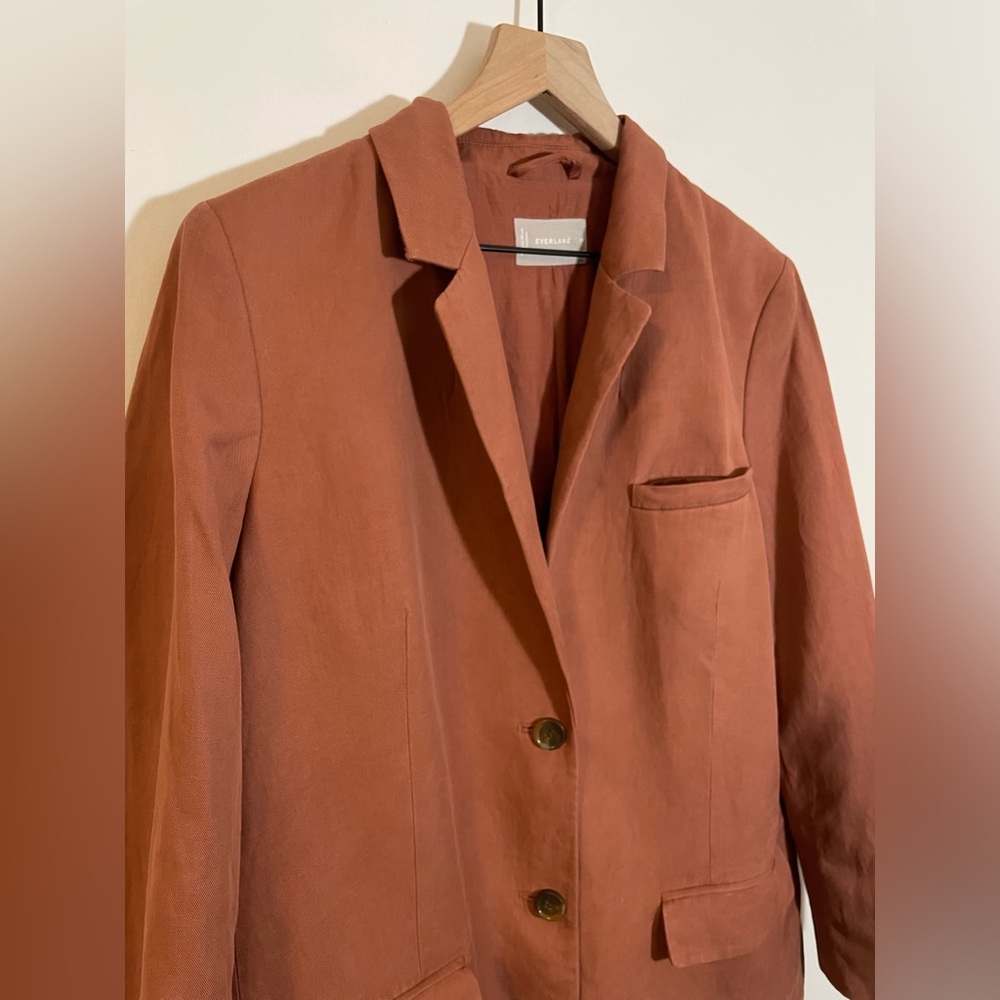 Everlane The Cotton-Linen Blazer Soft Rust Women’s Size 16 Soft Rust Color - Picture 4 of 10
